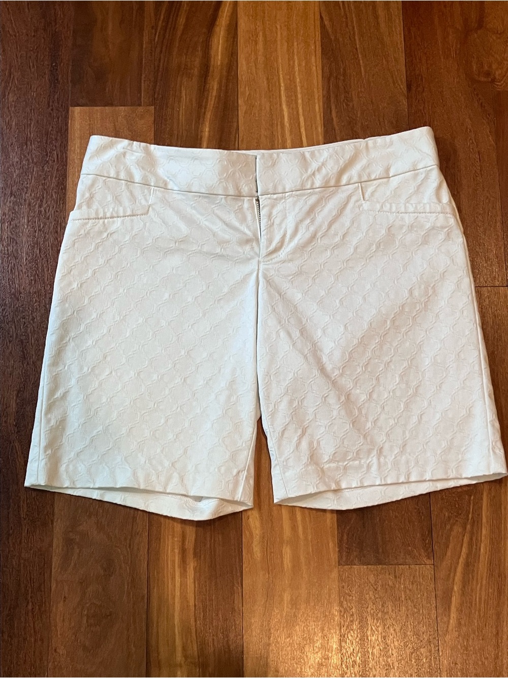 Lilly Pulitzer White Textured Bermuda Shorts